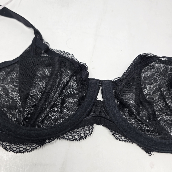 Freya Fancies 30DD Plunge Lace Sheer Sexy Bra Underwire AA1011 Black - Picture 6 of 9
